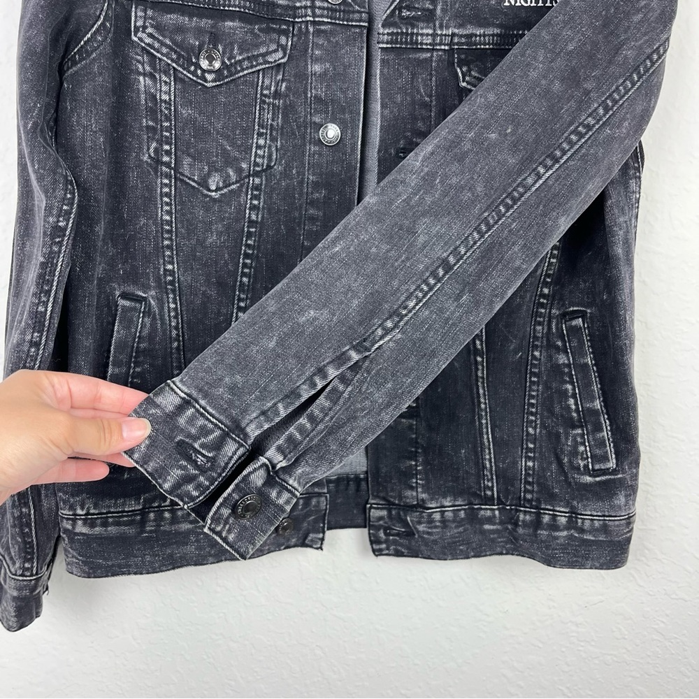 Black Denim Jacket Halloween Horror Nights Frankenstein Size Small - Picture 9 of 12